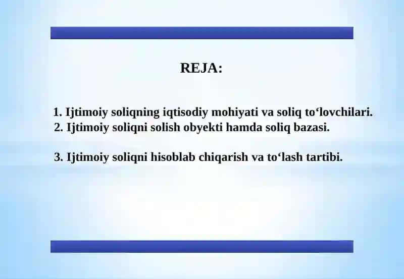 Ijtimoiysoliqva yig’imlar 2