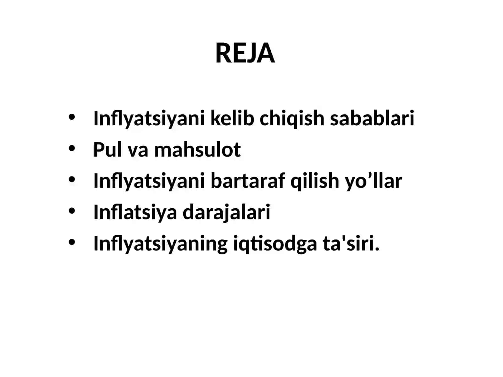 Inflatsiya jarayonlari tahlili 2