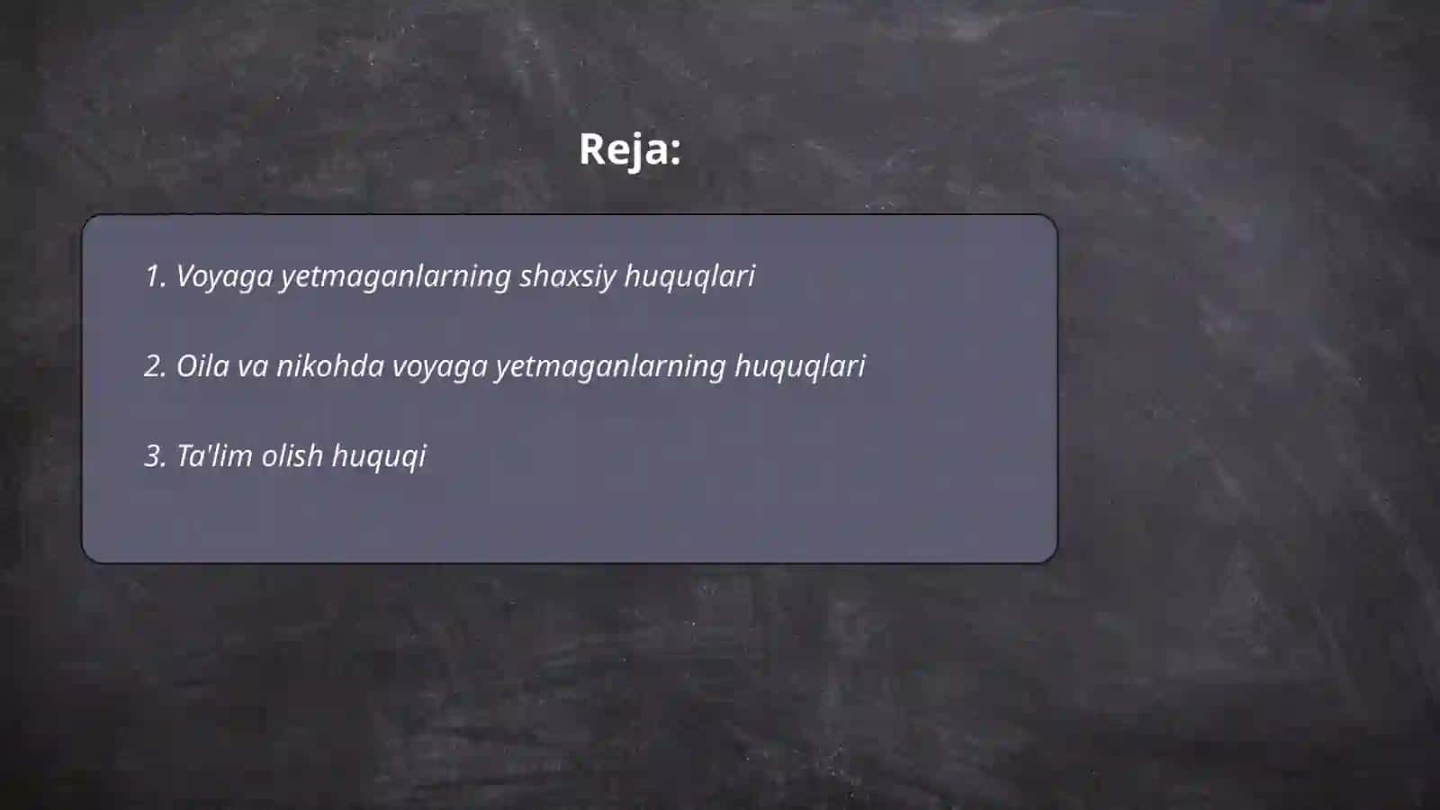 Voyaga yetmaganlarning huquqlari 2
