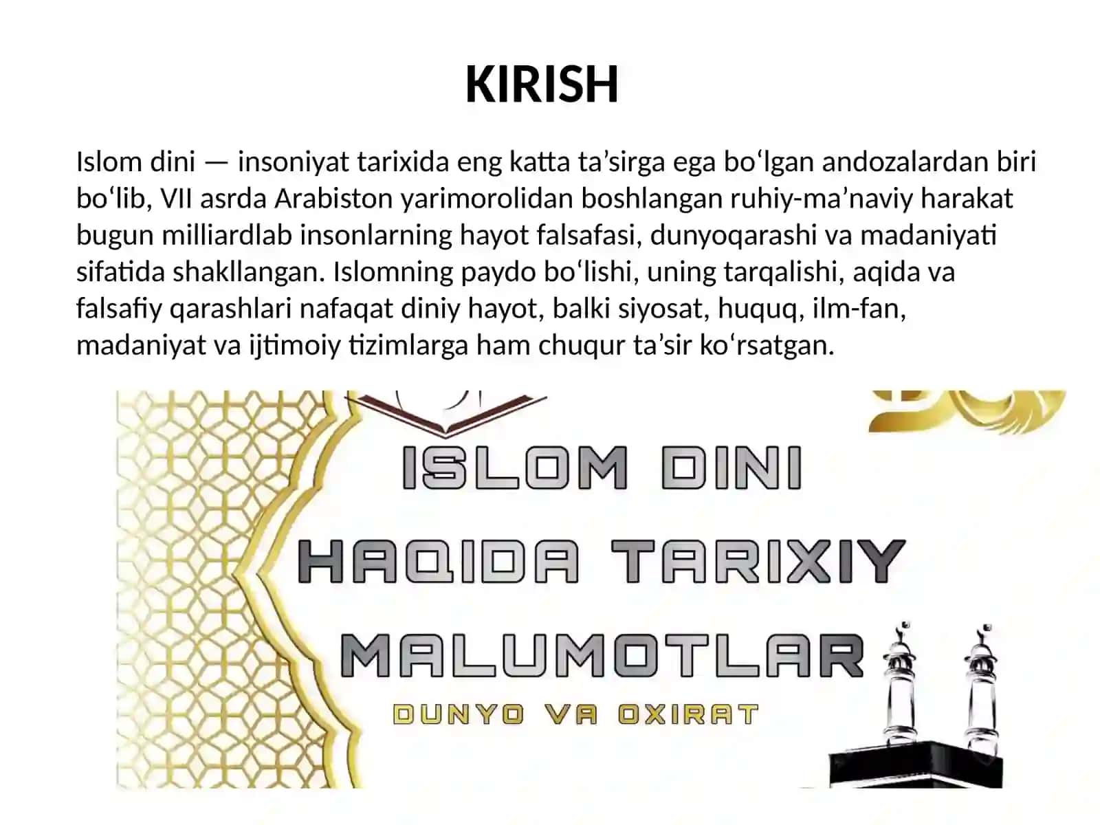 Islom dini tarixi va falsafasi 2