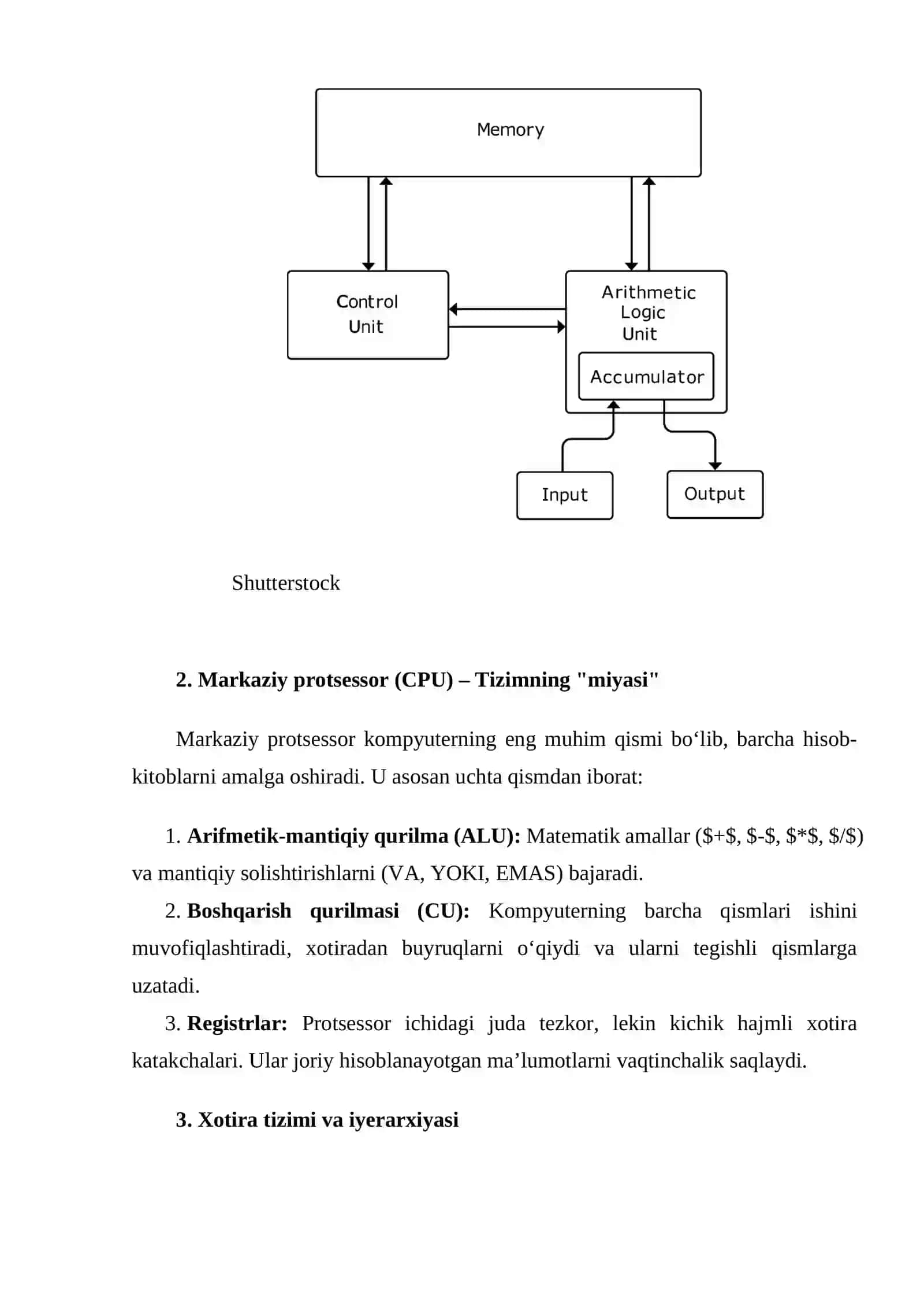 Kompyuterlarning tuzilishi va ishlash prinsiplari 2