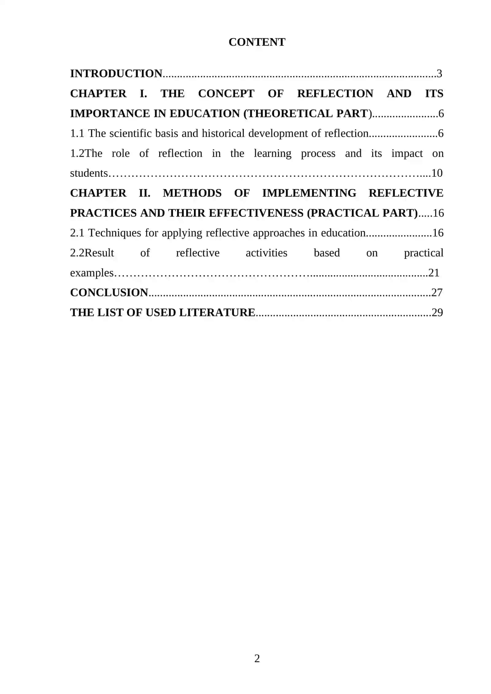 The Concept of Reflection in Education 2