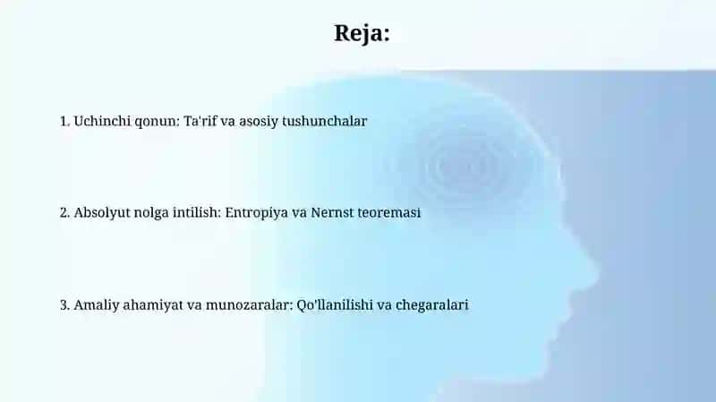Termodinamikaning uchinchi qonuni 2