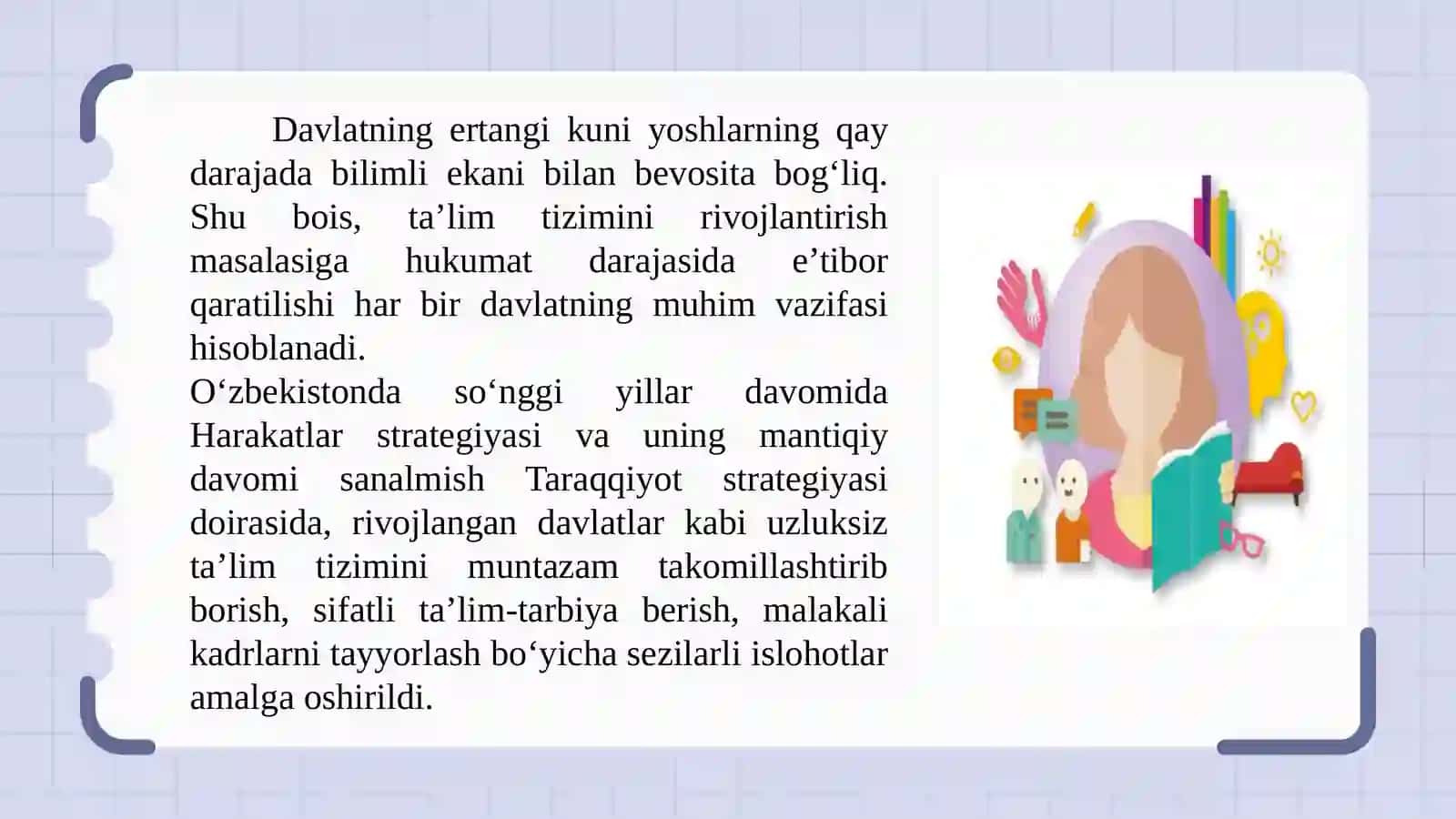 O`zbekiston Respublikasitalimtizimidagiislohotlar 2