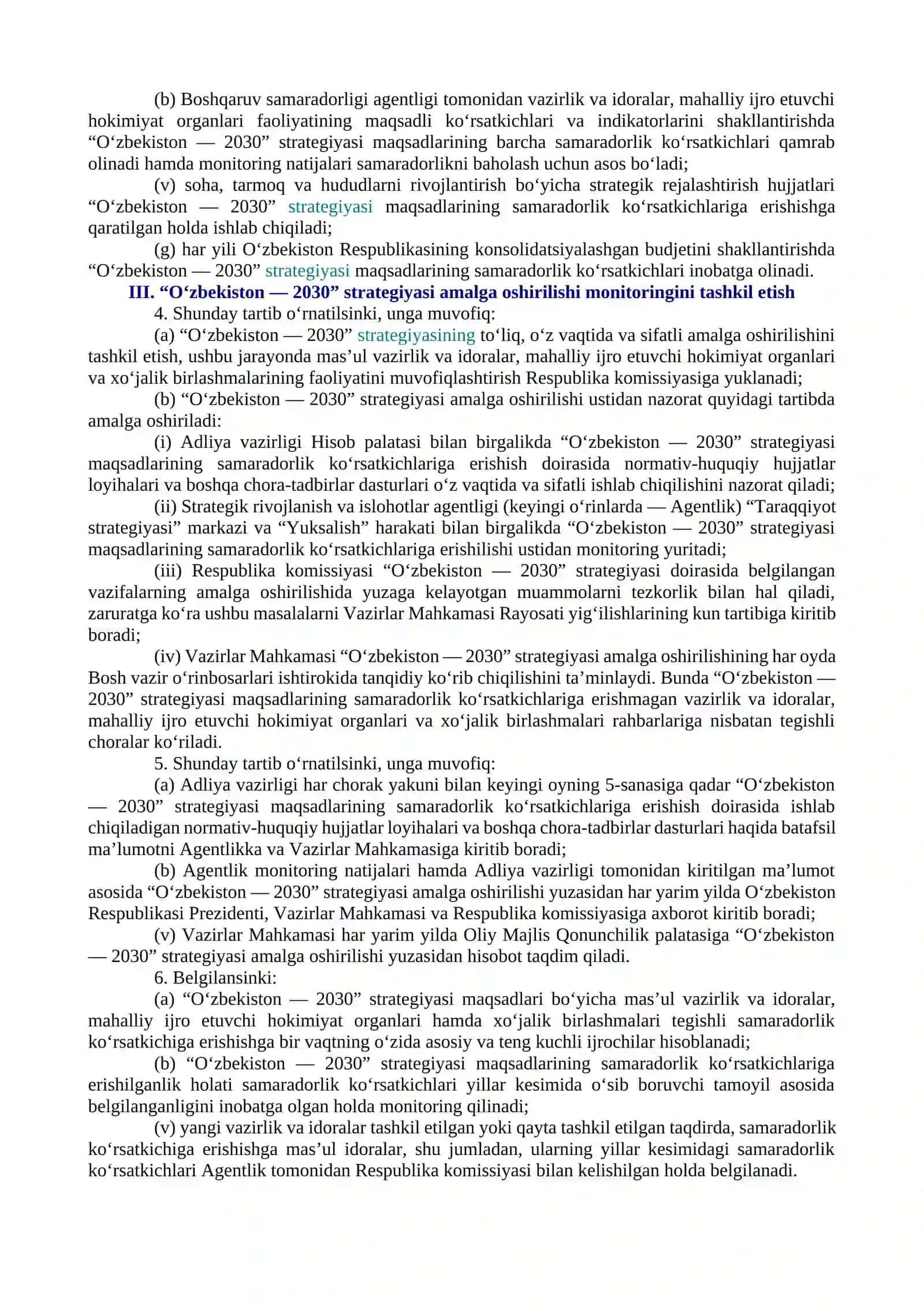 Oʻzbekiston — 2030 strategiyasi 2