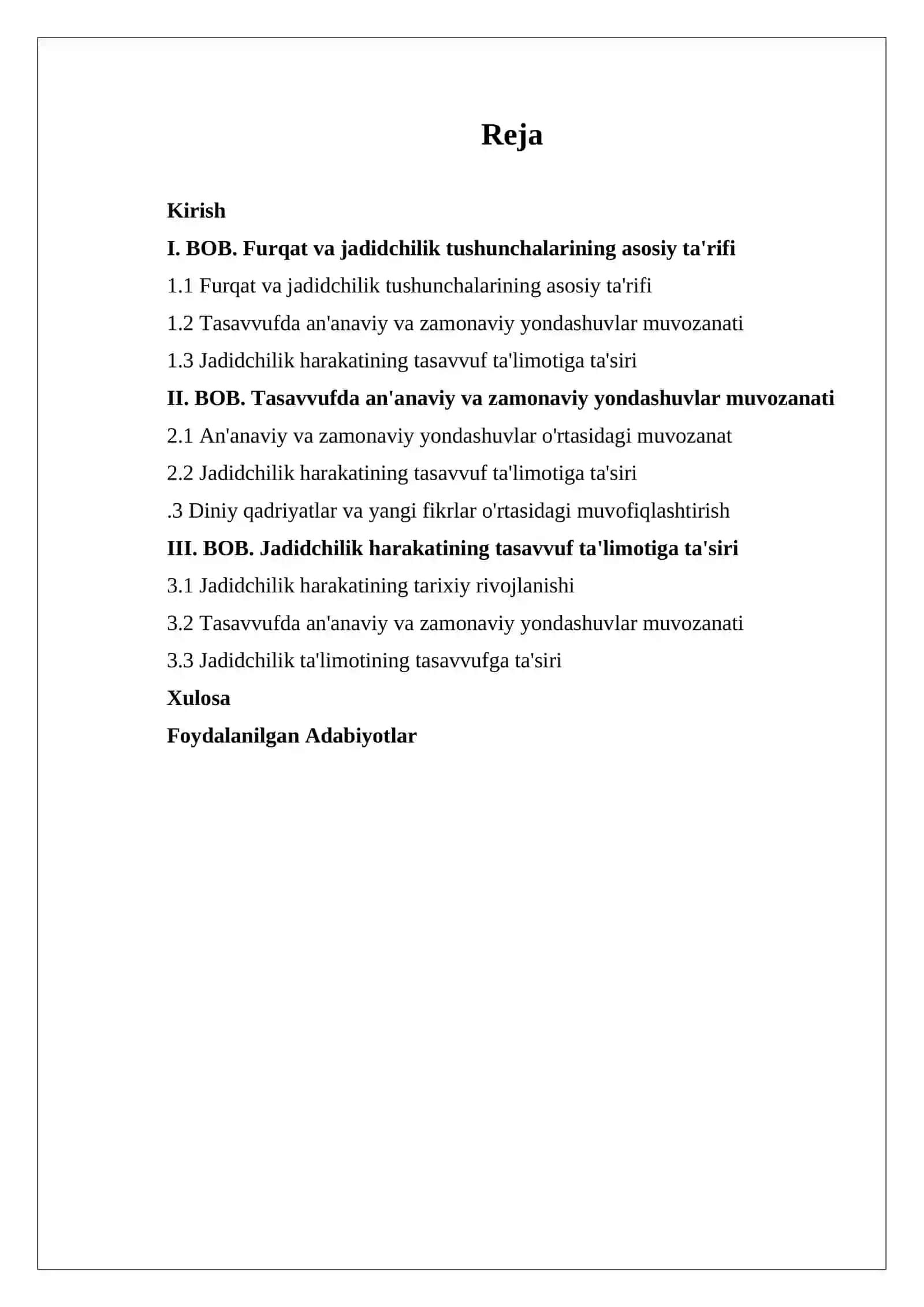 Furqat va jadidchilik. Tasavvuf talimotiga oid qarashlari 2