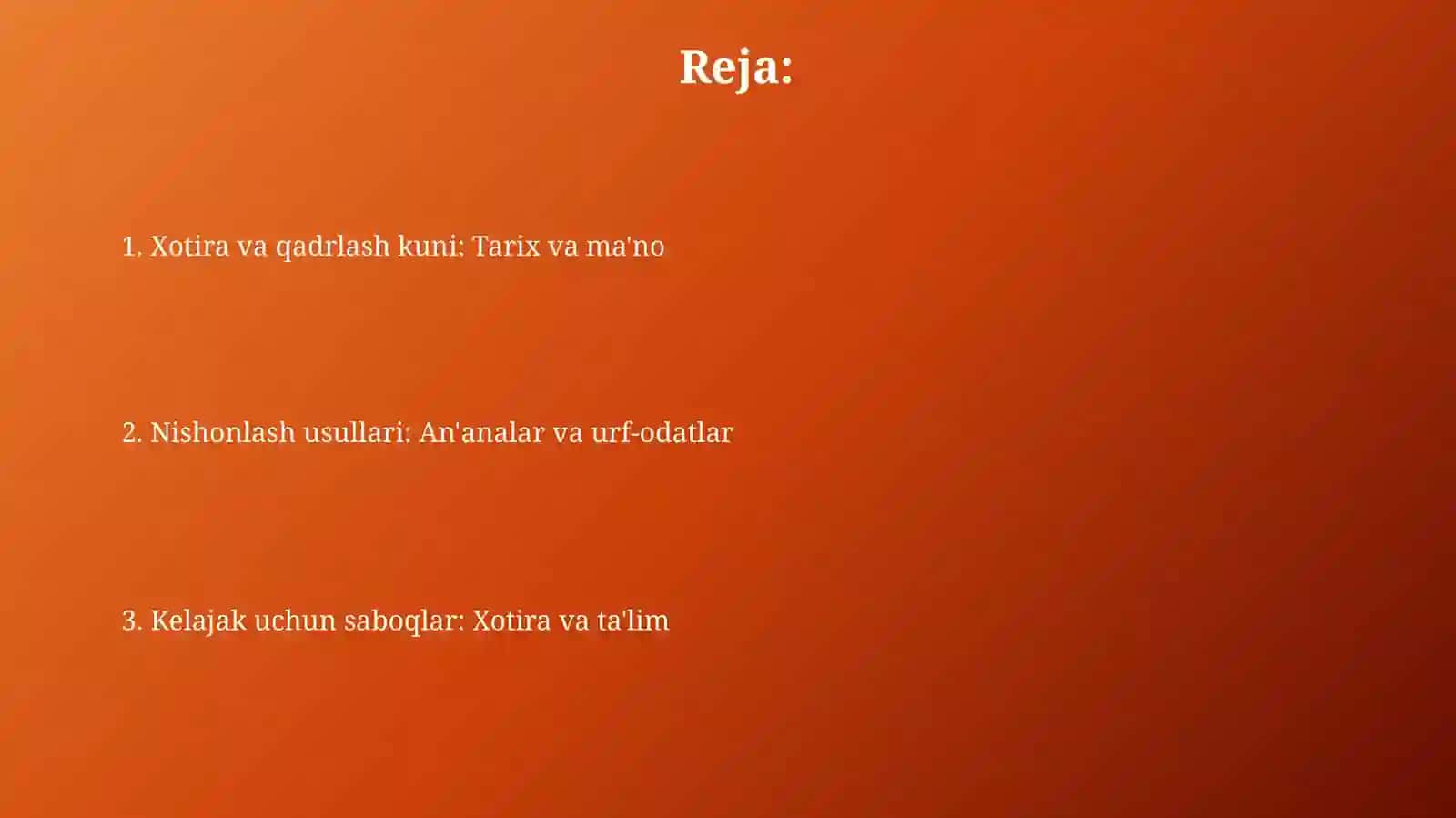 Xotira va qadrlash kuni 2