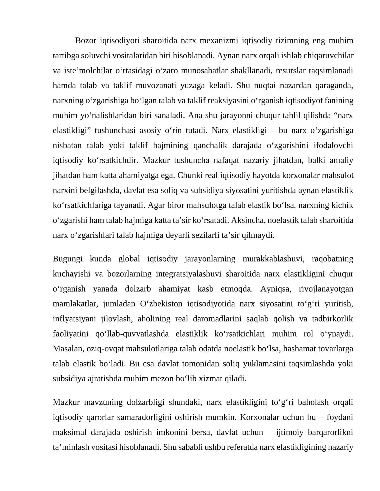 Narx elastikligi va uning amaliy ahamiyati 2