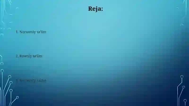 Norasmiy ta'lim 2