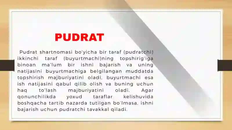 Pudrat shartnomasi 2