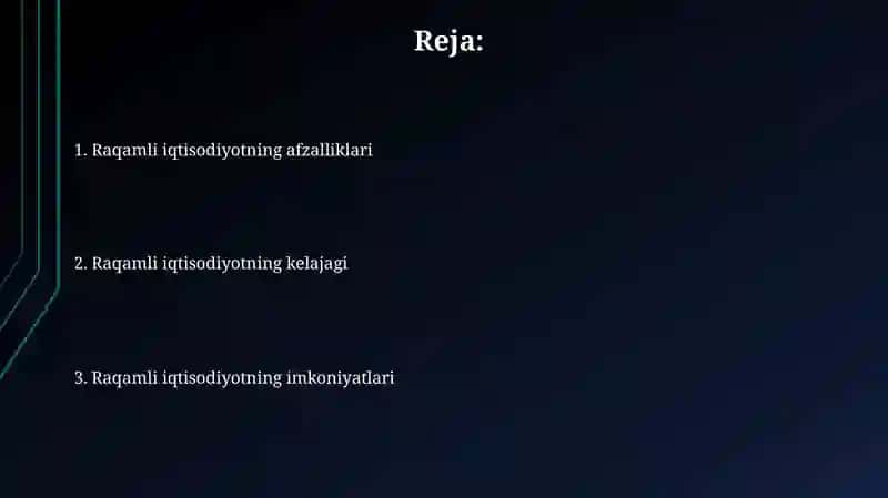 Raqamli iqtisodiyotning afzalliklari 2