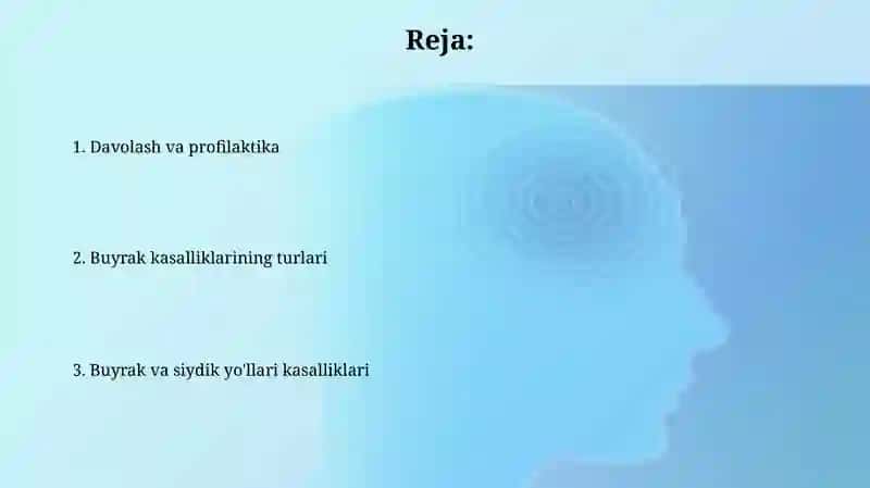 Buyrak va siyfik yōllari kasalliklari 2