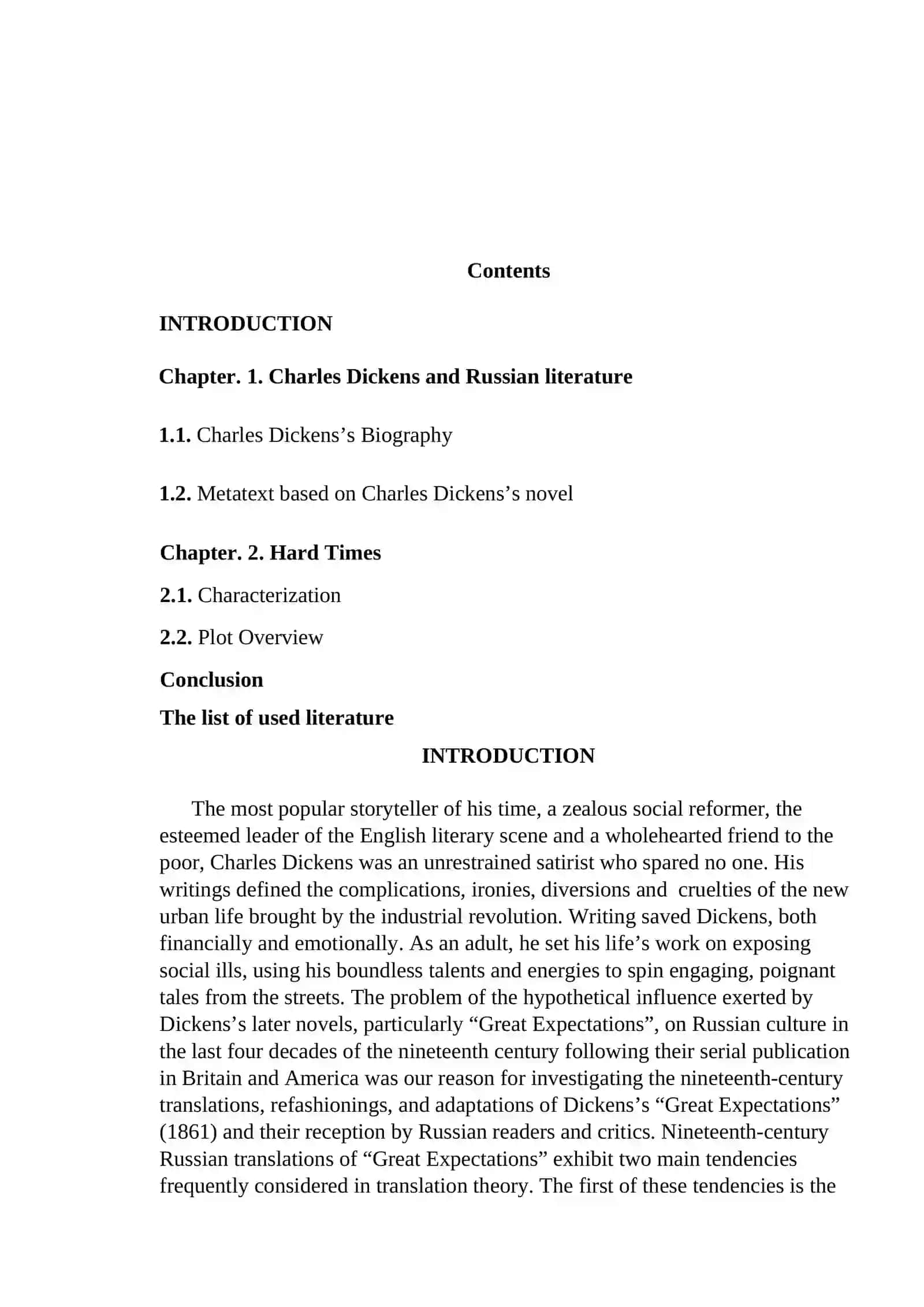 Course Work on Charles Dickens and Russian Literature 2