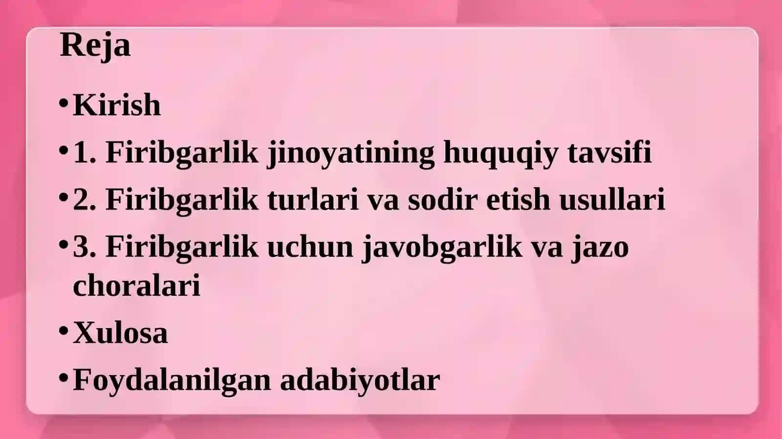 Firibgarlik va boshqa talon-toroj shakllari 2