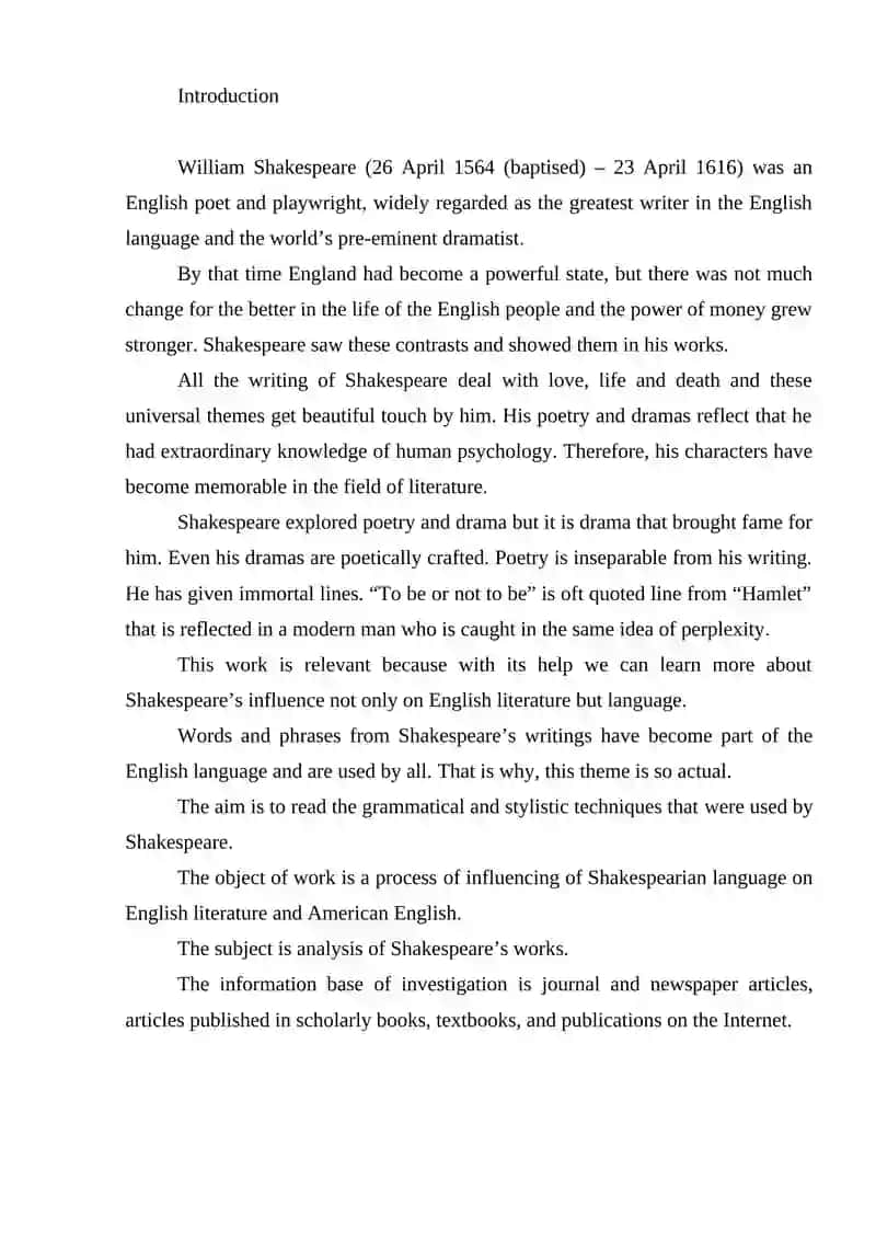 Stylistic Analysis of William Shakespeare's Literary Work: Othello 2