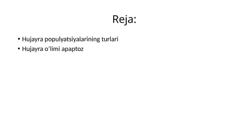 Hujayra populyatsiyalarining turlari 2