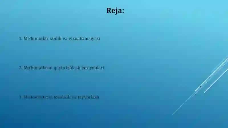 Ma'lumotlarni qayta ishlash 2