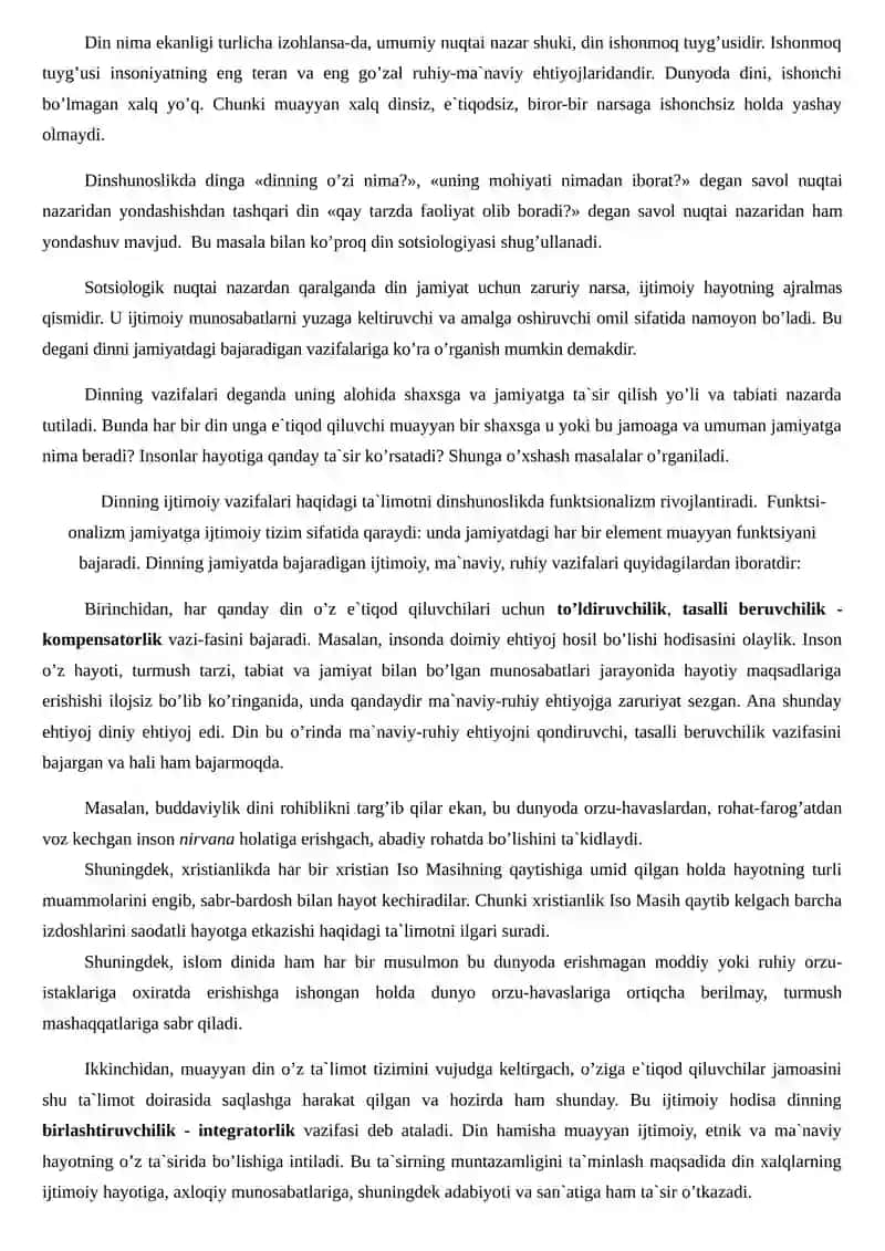 Dinshunoslik faniga kirish. Dinning ibtidoiy shakllari 2