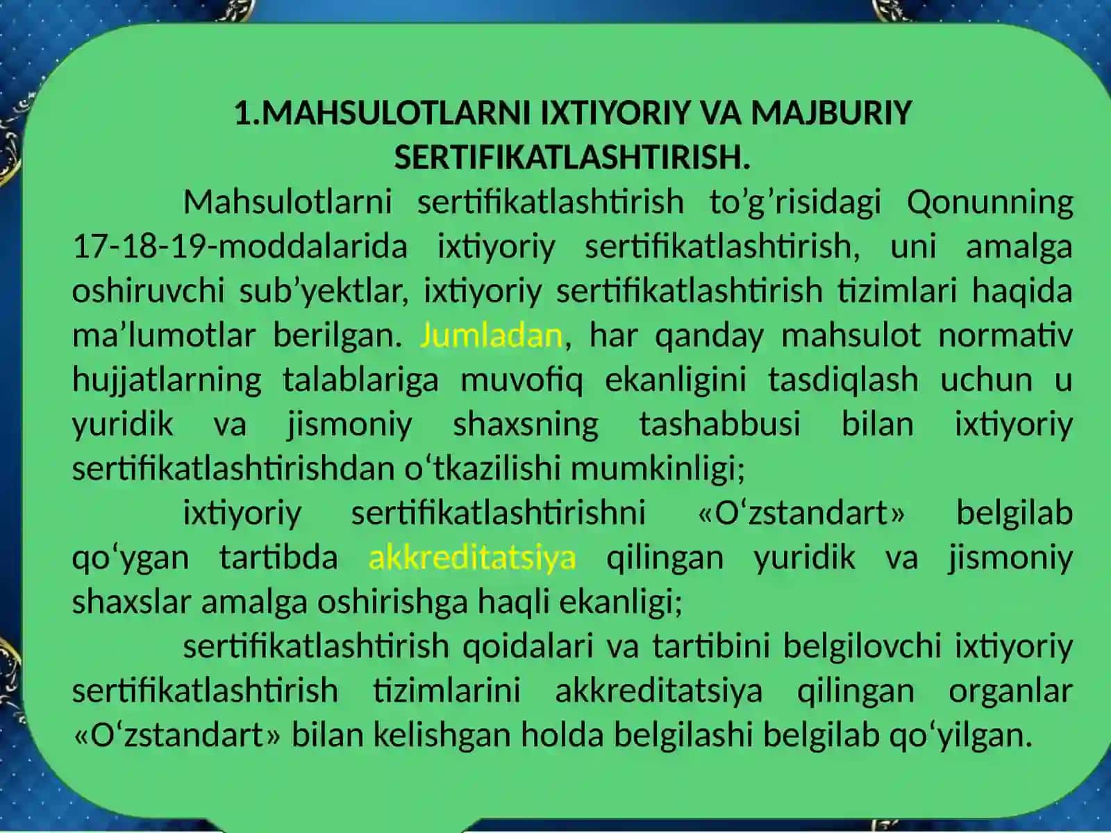 Sertifikatlashtirish Turu 2