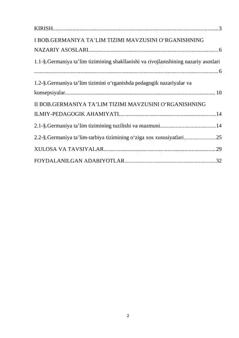 GERMANIYA DAVLATI TA’LIM TIZIMINING RIVOJLANISH TARIXI 2