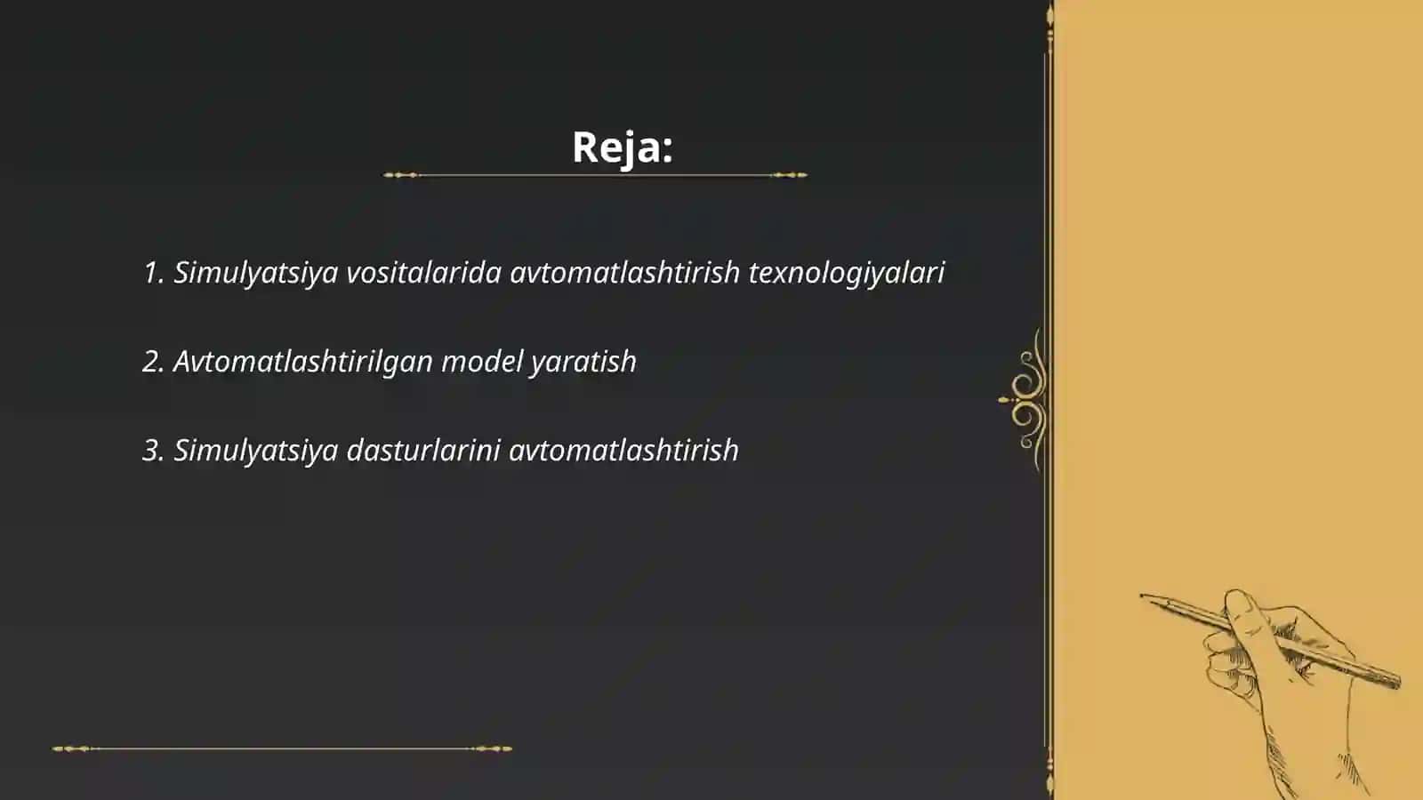 Simulyatsiya vositalarini avtomatlashtirish 2