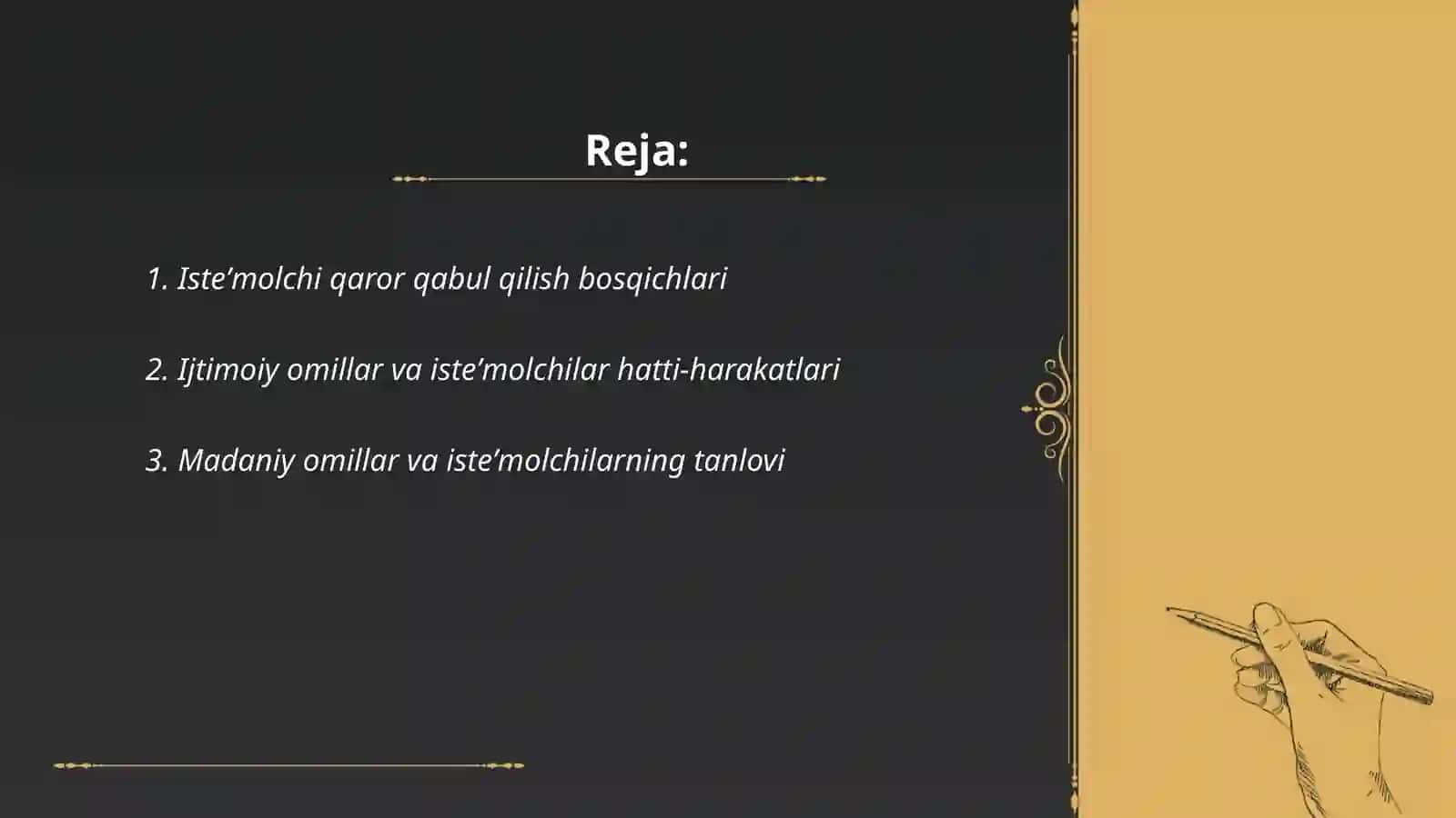 Isteʼmolchilar hatti xarakatlari 2