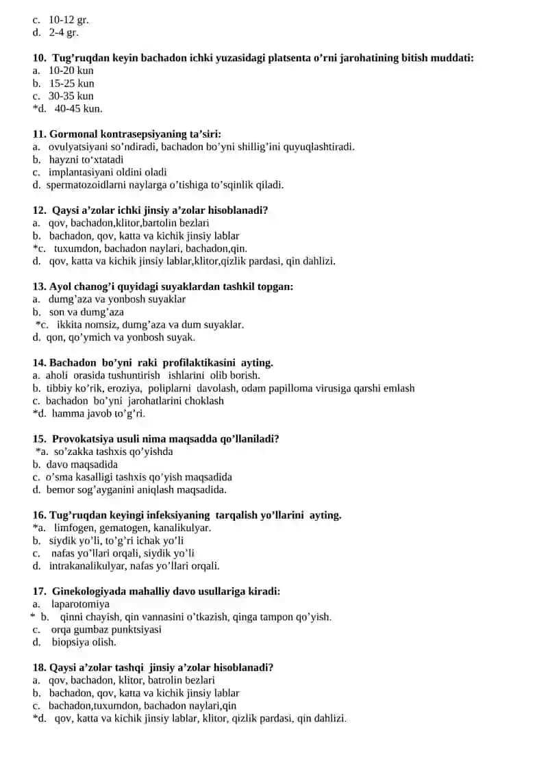 Akusher va ginekologiya test 2