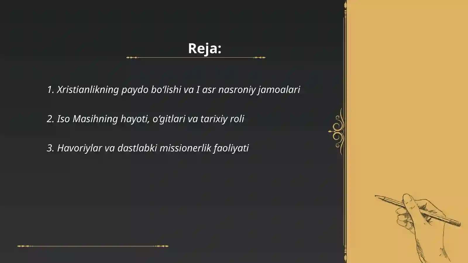 Xiristianlik dini tarixi va asosiy gʻoyalar 2