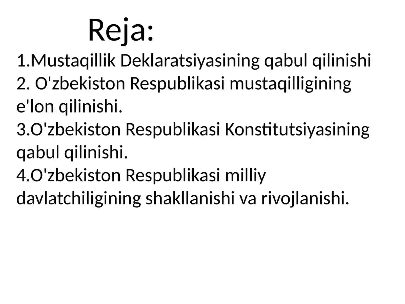 O'zbekiston Respublikasi mustaqilligining e'lon qilinishi 2