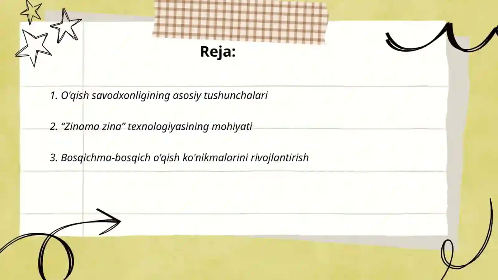 O‘qish savodxonligi qamrov doirasining tuzilishini “Zinama zina” texnologiyasi orqali oʻrganish 2