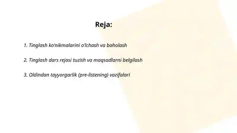 Tinglashni oʻqitish 2