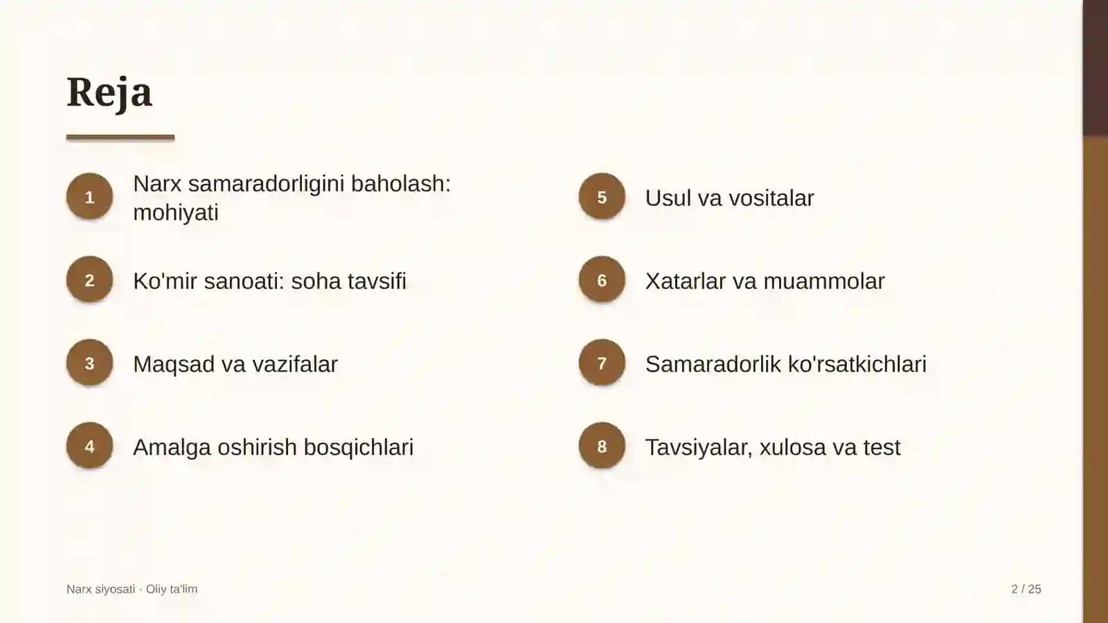 Ko'mir sanoatida narx samaradorligini baholash 2