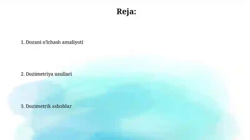 Doziometriya turlari va prinsiplari 2