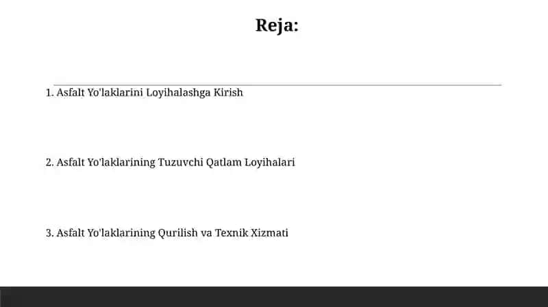 Asfalt Yo'laklarini Loyihalashga Kirish 2