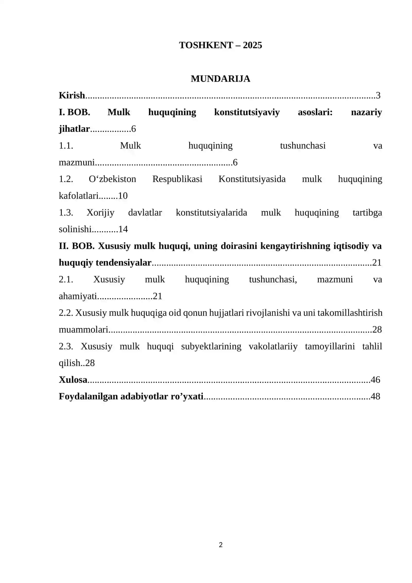 Mulk huquqining konstitutsiyaviy asoslari 2
