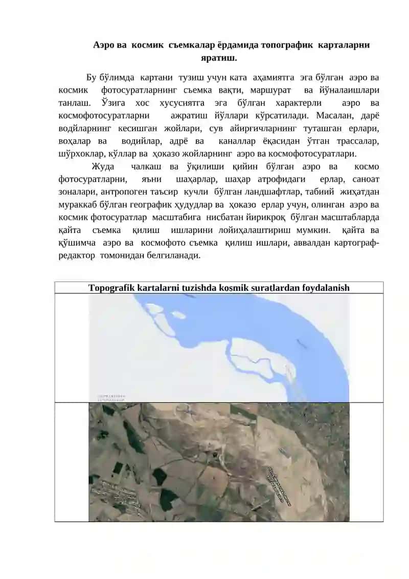 Topografik kartalar yaratishda ish (dala va kameral sharoitda) 2