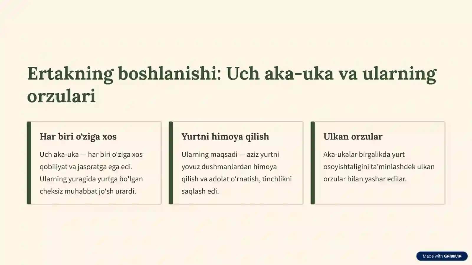 "Uch og‘a-ini botirlar" ertagi: Jasorat va sadoqat darsi 2