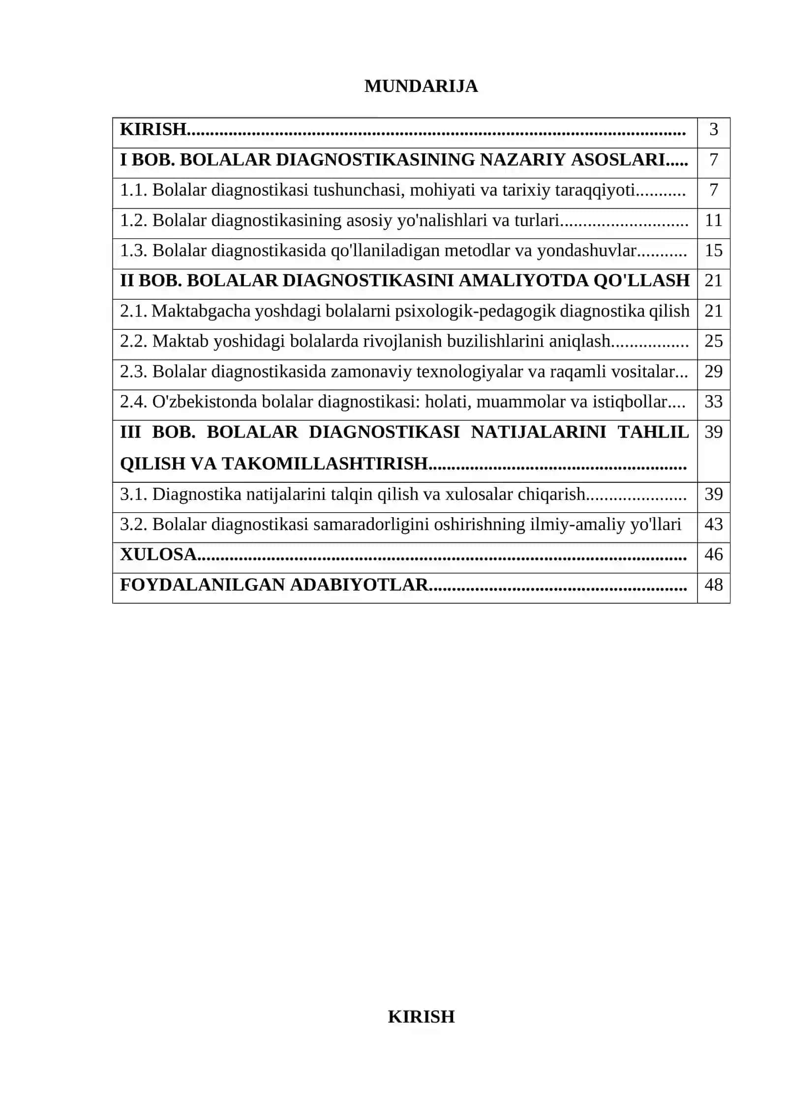 MAKTABGACHA TAʼLIM YOSHDAGI KAR BOLALAR DIAGNOSTIKASI 2