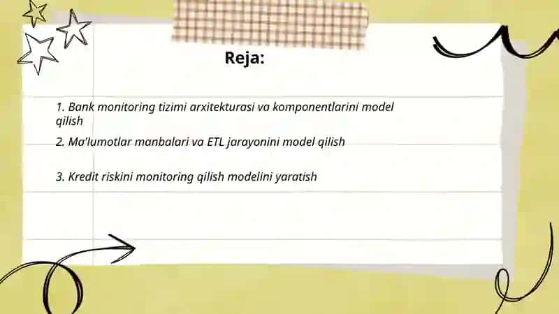 Bank monitoring tizimini model qilish 2
