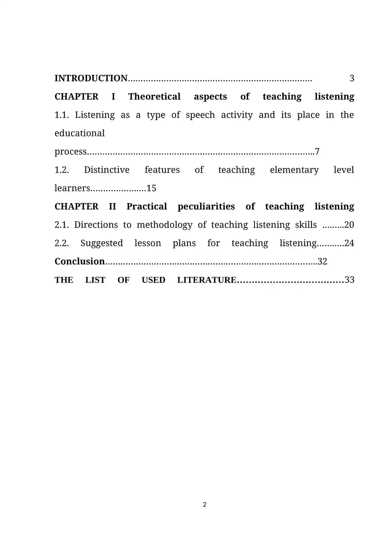 Course Paper on Teaching Listening 2