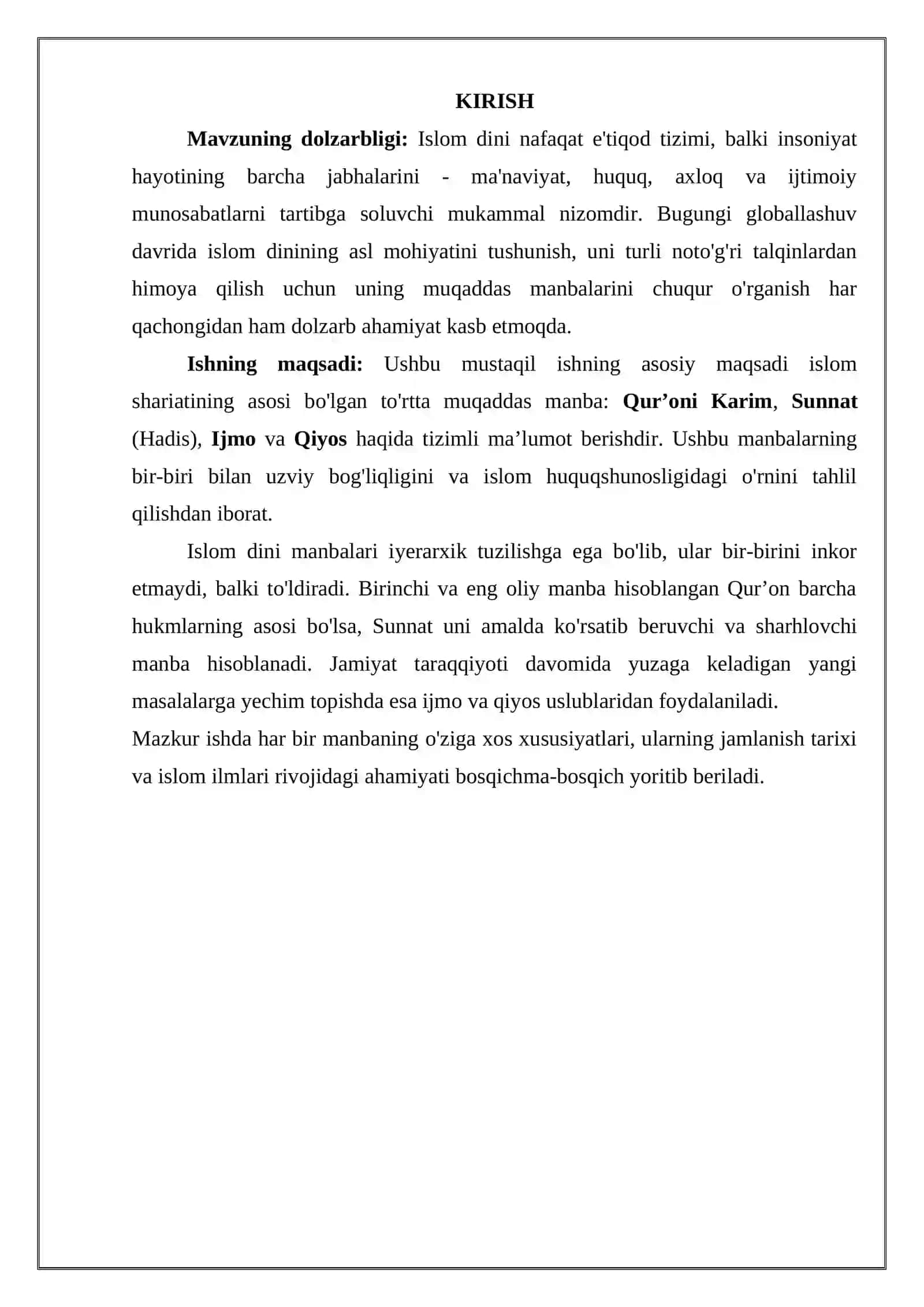 Islom dinining muqaddas manbalari 2