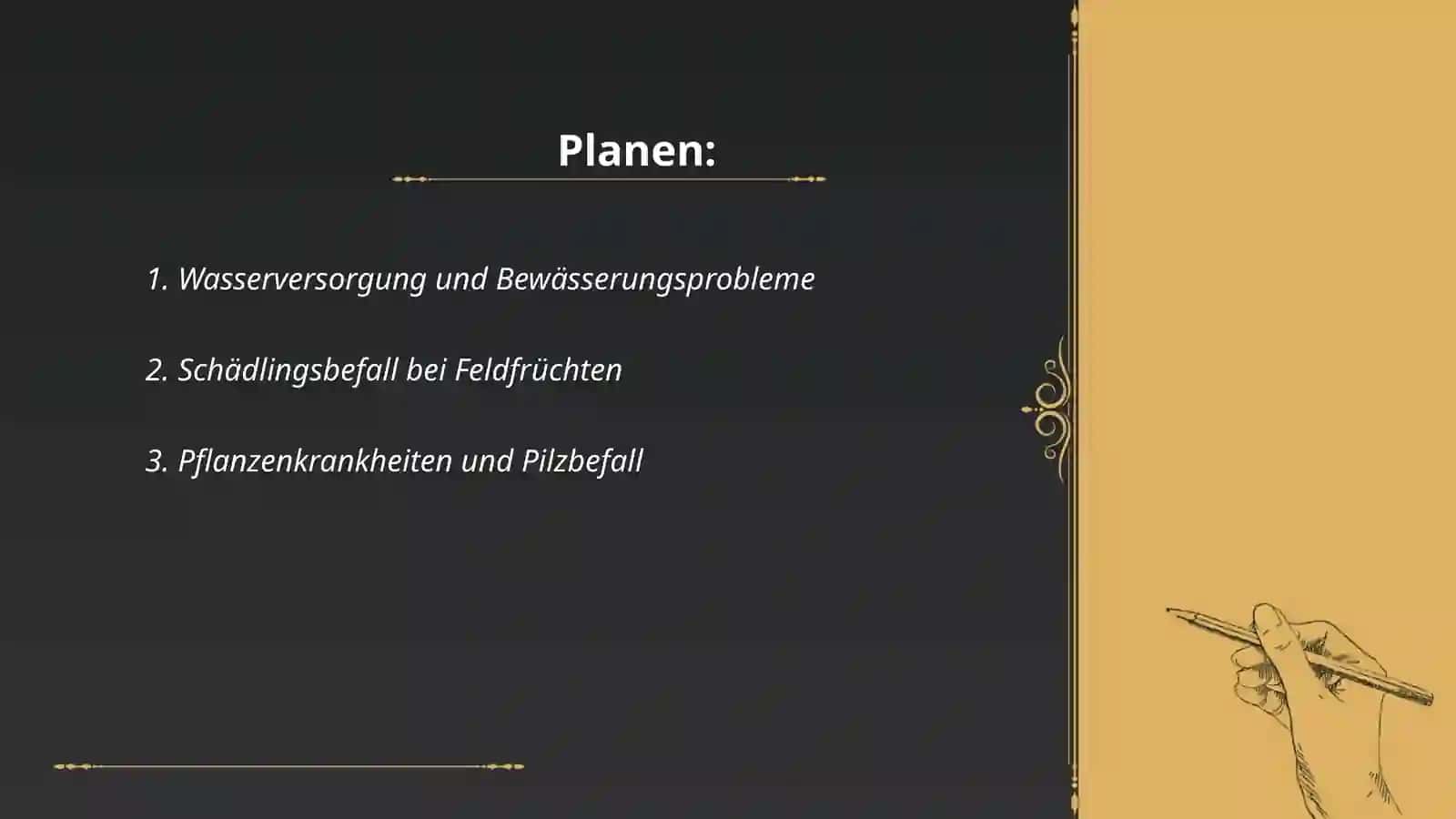 Wasserversorgung und Bewässerungsprobleme 2