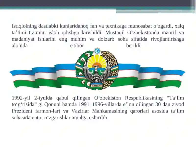 Ta'lim sohasidagi islohotlarning yangi bosqichi 2