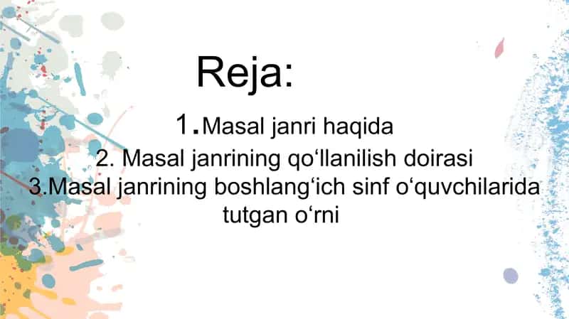 Masal janri haqida ma'lumotlar 2