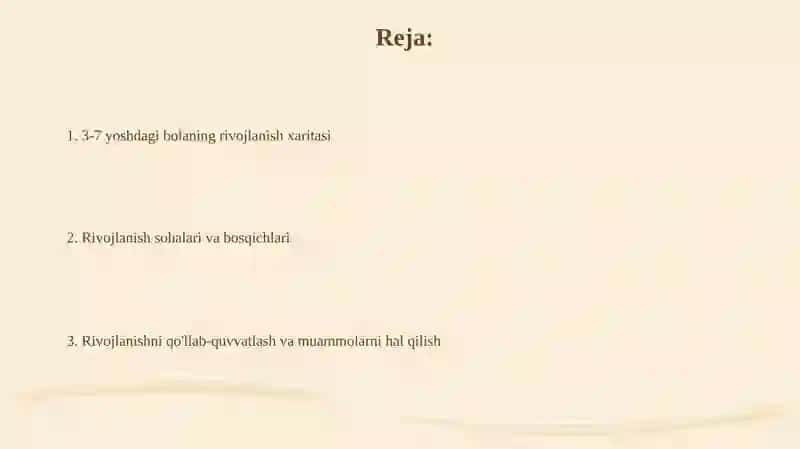 Bolaning rivojlanish xaritasi 2