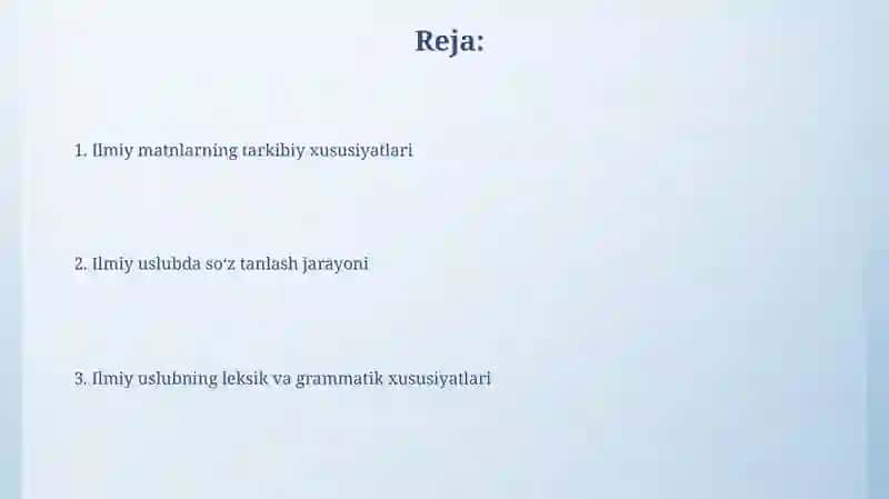 Ilmiy uslubning leksik va grammatik xususiyatlari 2