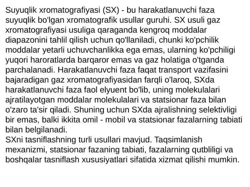 Yuqori samarali suyuqlik xromatografiya 2