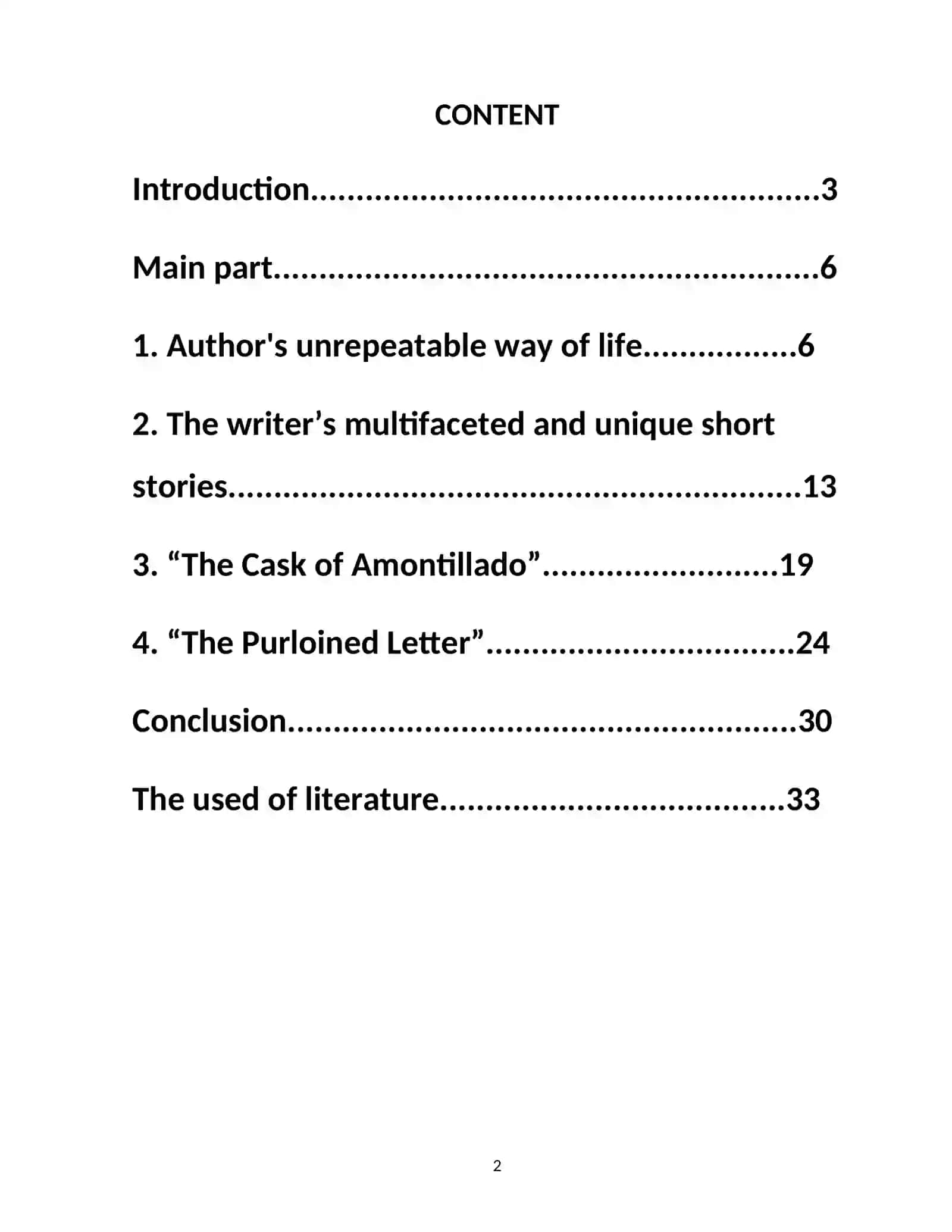 Course Paper on Edgar Allan Poe's Short Stories 2