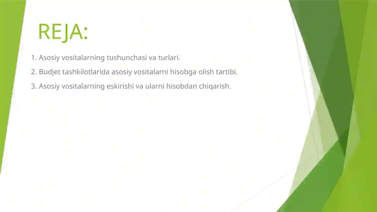 Budjettashkilotlarida asosiy vositalar 2