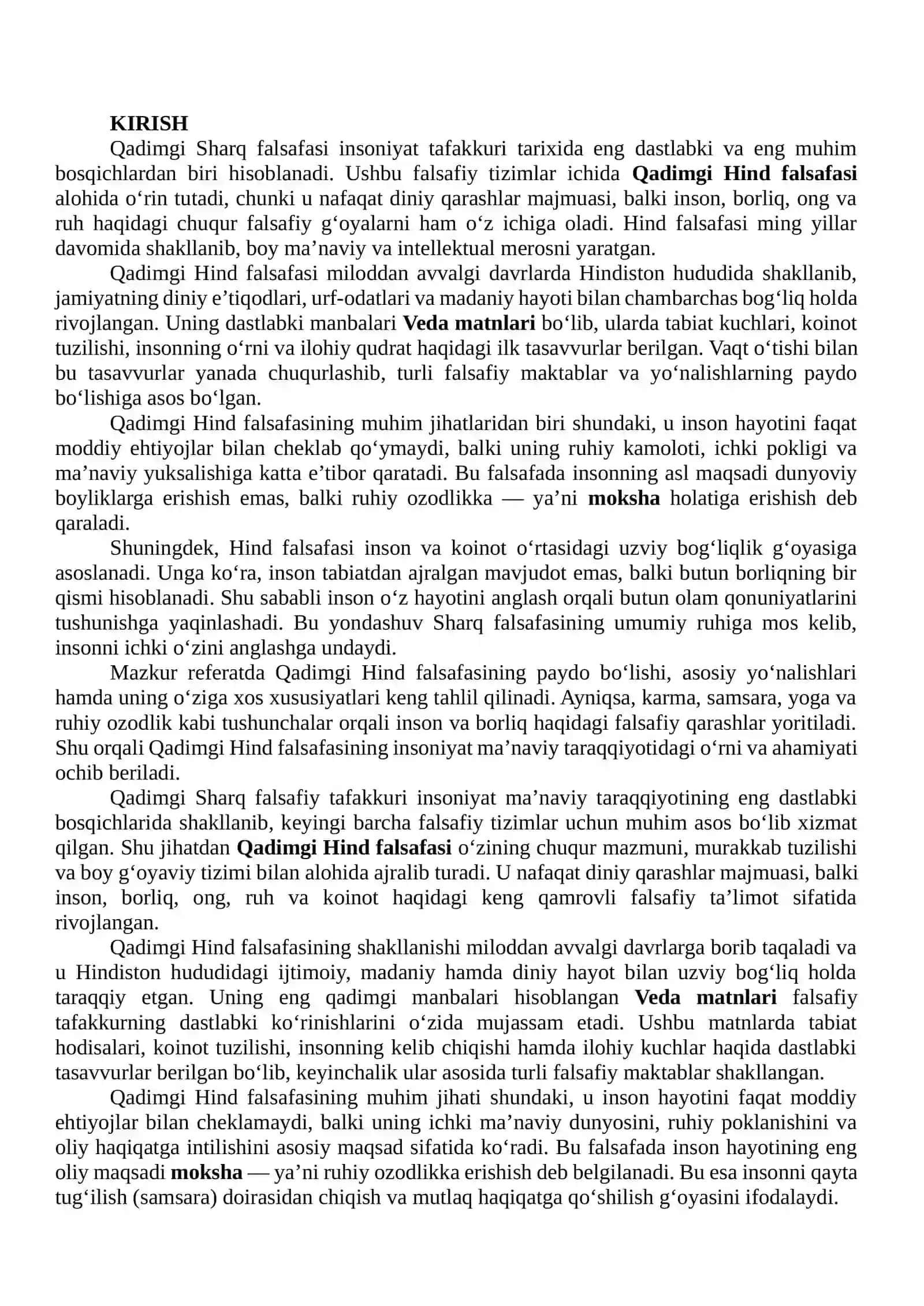 Qadimgi Hind falsafiy ta’limotining o‘ziga xos xususiyatlari 2